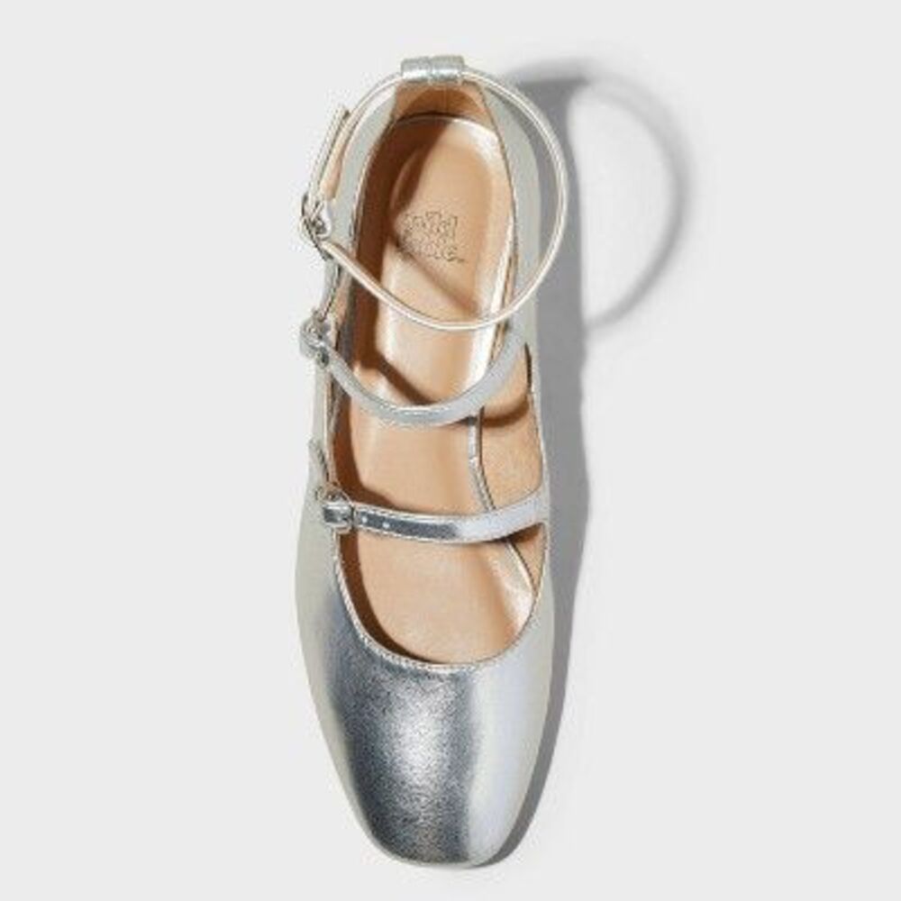 Wild Fable - Women's Liia Strappy Mary Jane Heels - Wild Fable  Silver - Picture 2 of 4